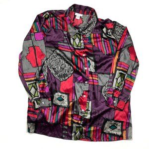 90s Fresh Prince Colorful L/S Button-Front Shirt